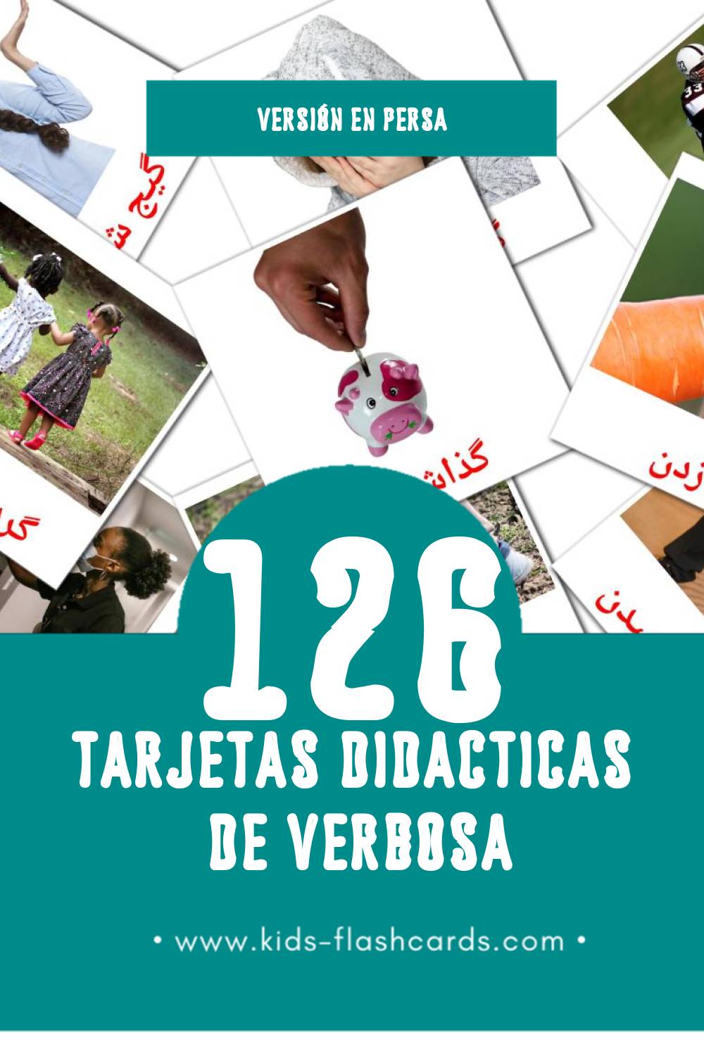 Tarjetas visuales de افعال para niños pequeños (126 tarjetas en Persa)