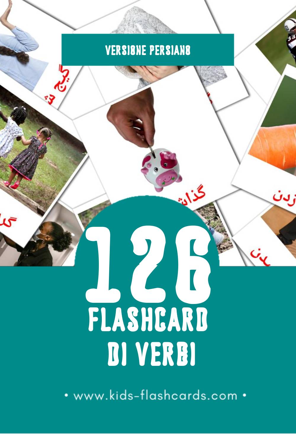 Schede visive sugli افعال per bambini (126 schede in Persiano)
