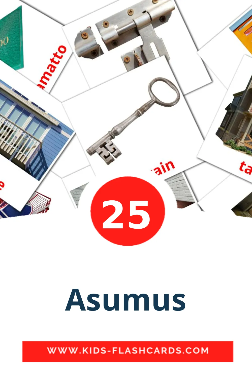 25 Asumus Picture Cards for Kindergarden in finnish