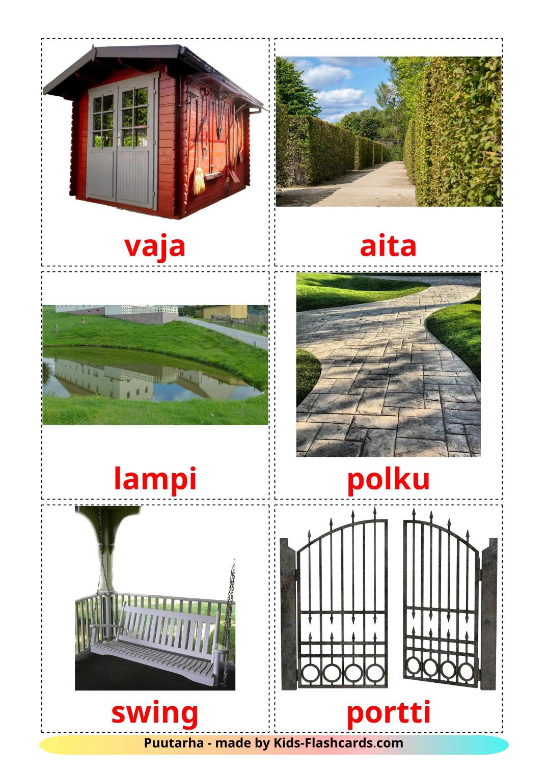 Garden - 19 Free Printable finnish Flashcards 