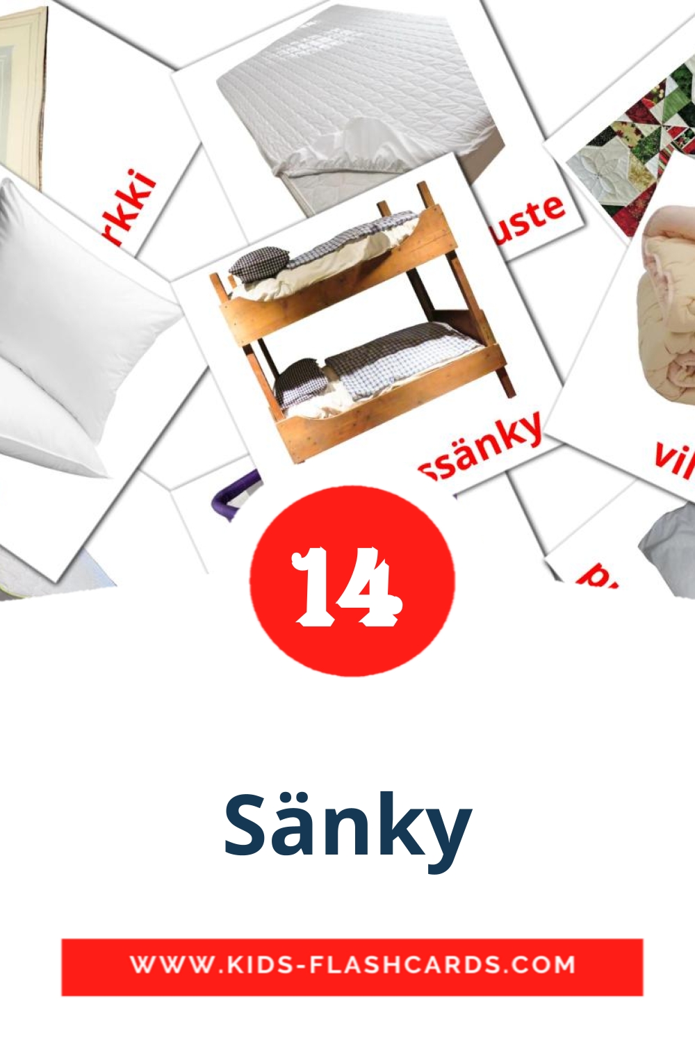 15 Sänky Picture Cards for Kindergarden in finnish