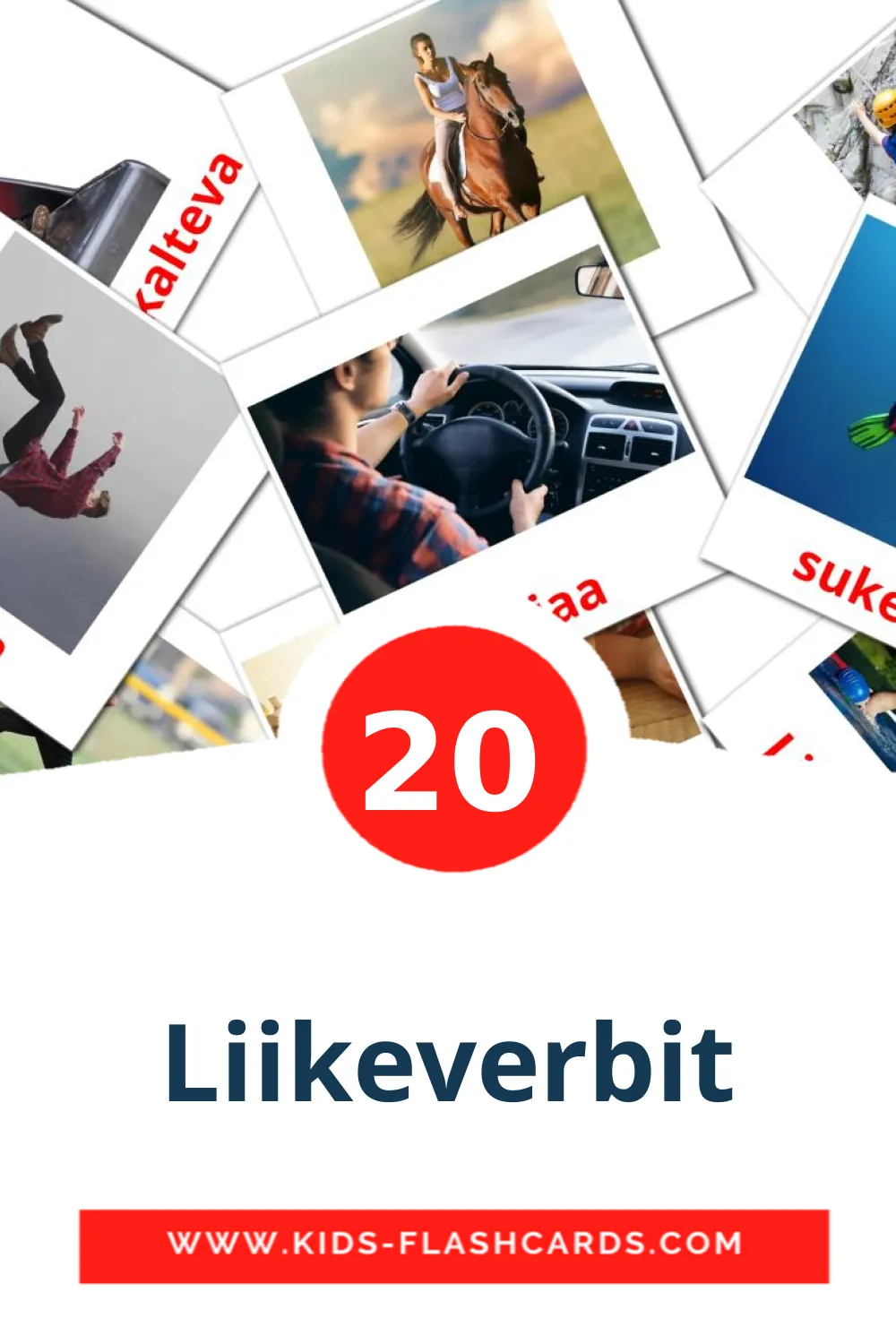 20 Liikeverbit fotokaarten voor kleuters in het finse