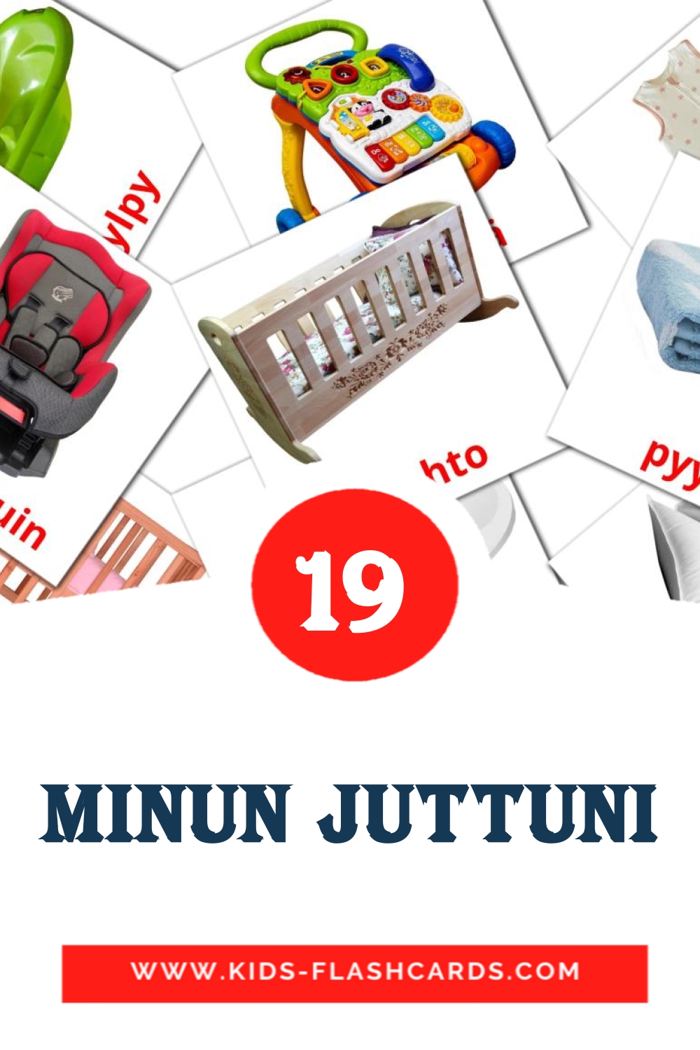 20 cartes illustrées de Minun juttuni pour la maternelle en finlandais
