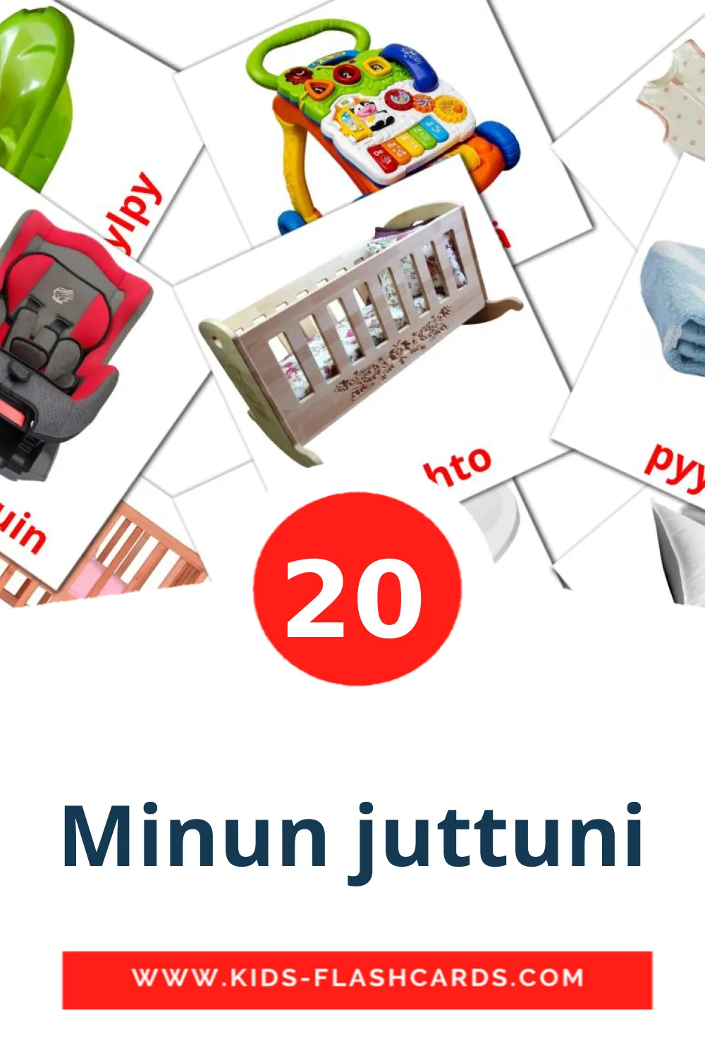 20 tarjetas didacticas de Minun juttuni para el jardín de infancia en finlandés