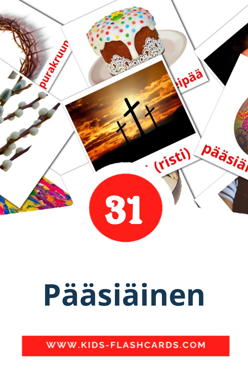 31 Pääsiäinen fotokaarten voor kleuters in het finnish