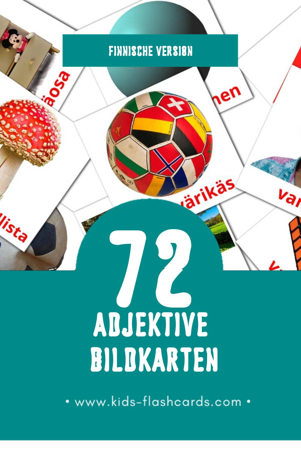 Visual Vastakohdat Flashcards für Kleinkinder (72 Karten in Finnisch)
