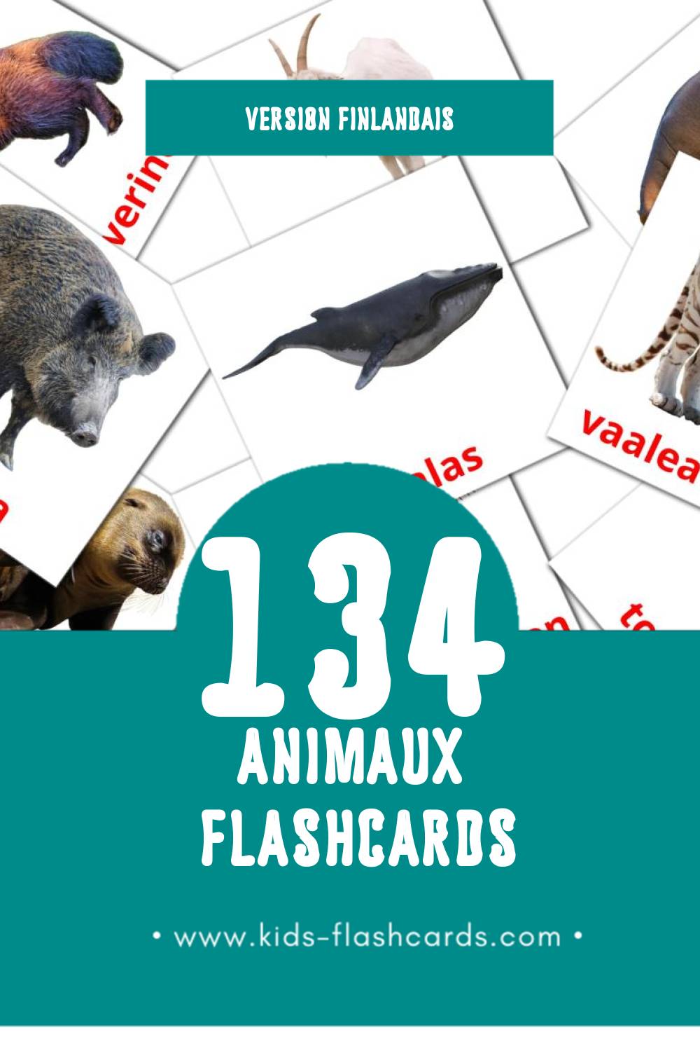 Flashcards Visual Eläimet pour les tout-petits (113 cartes en Finlandais)