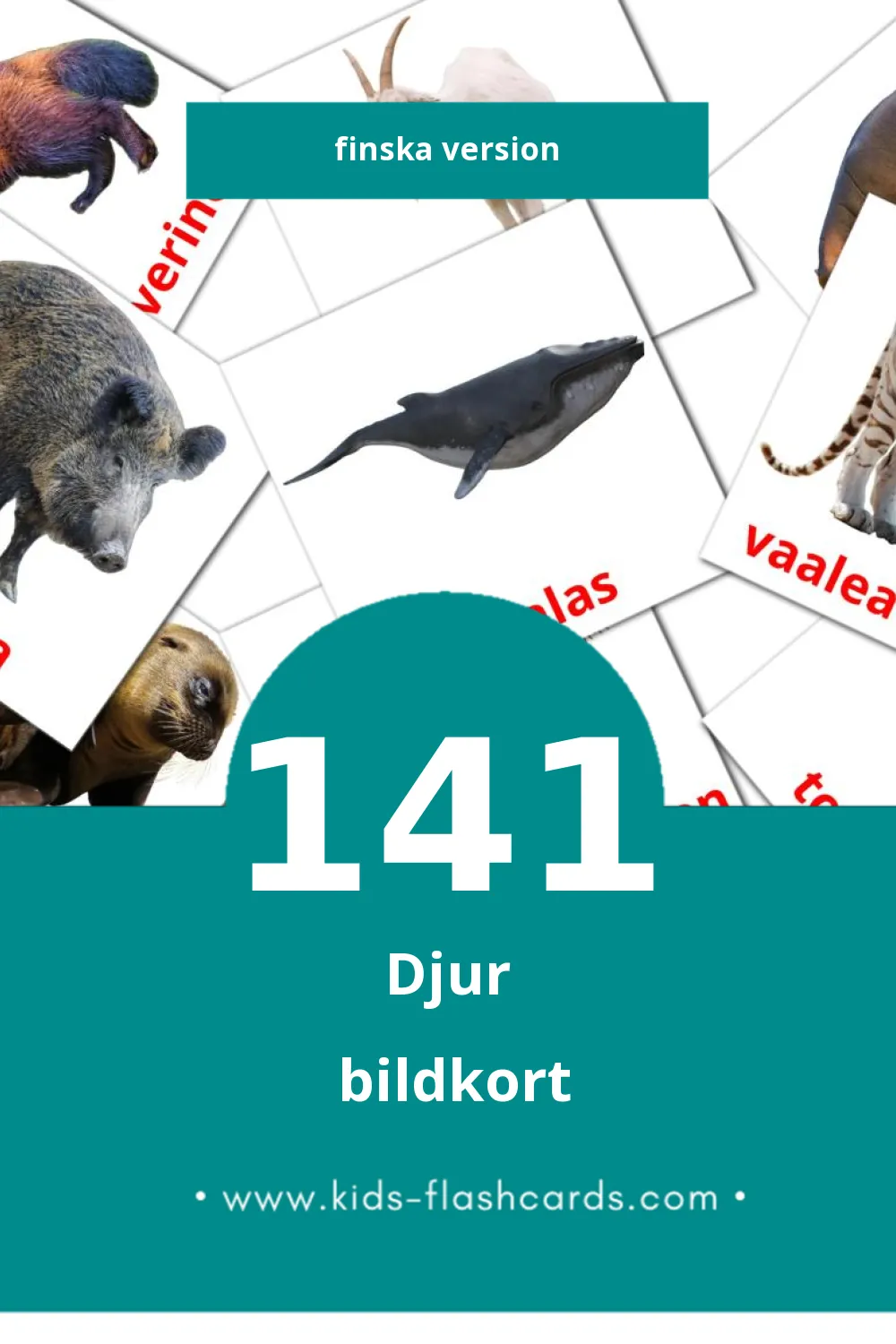 Visuella Eläimet för småbarn (141 bildkort för barn på Finska)