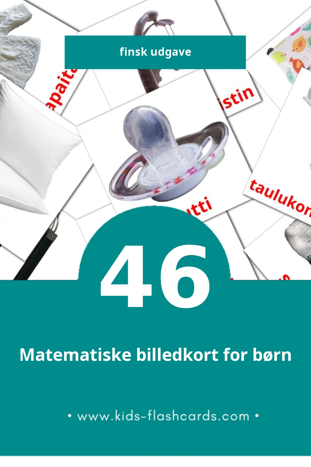 Visuelle billedkort for børn om Vauva til småbørn (46 kort på Finsk)