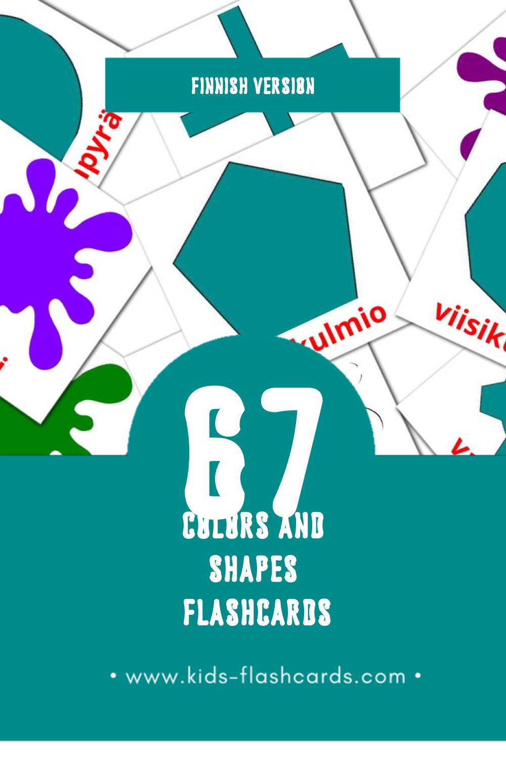 Visual Värejä ja muotoja Flashcards for Toddlers (12 cards in Finnish)