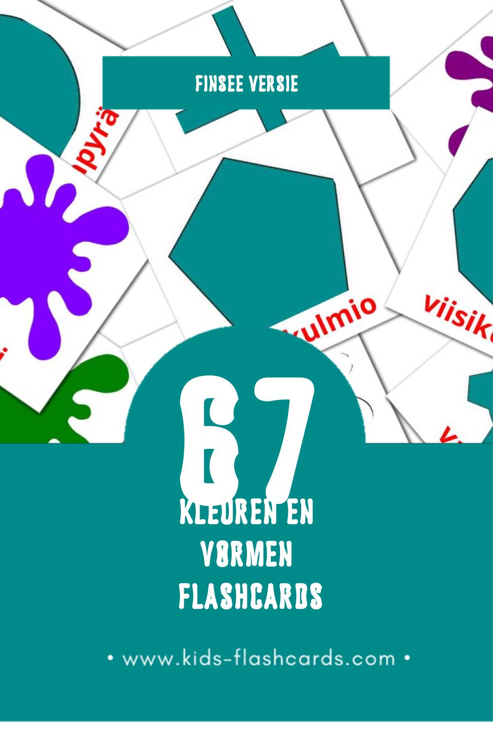 Visuele Värejä ja muotoja Flashcards voor Kleuters (67 kaarten in het Finse)