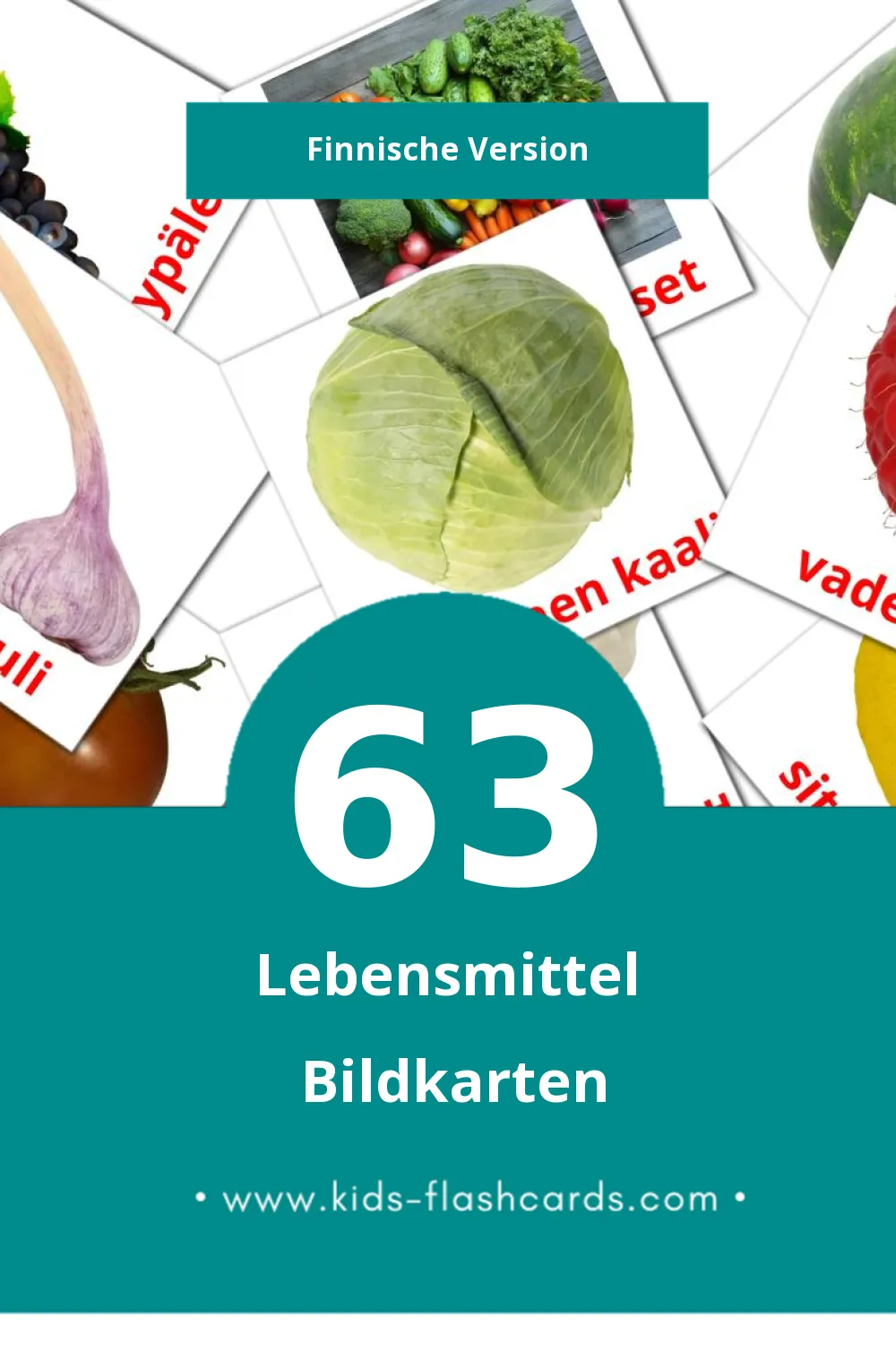 Visual Ruoka  Flashcards für Kleinkinder (63 Karten in Finnisch)