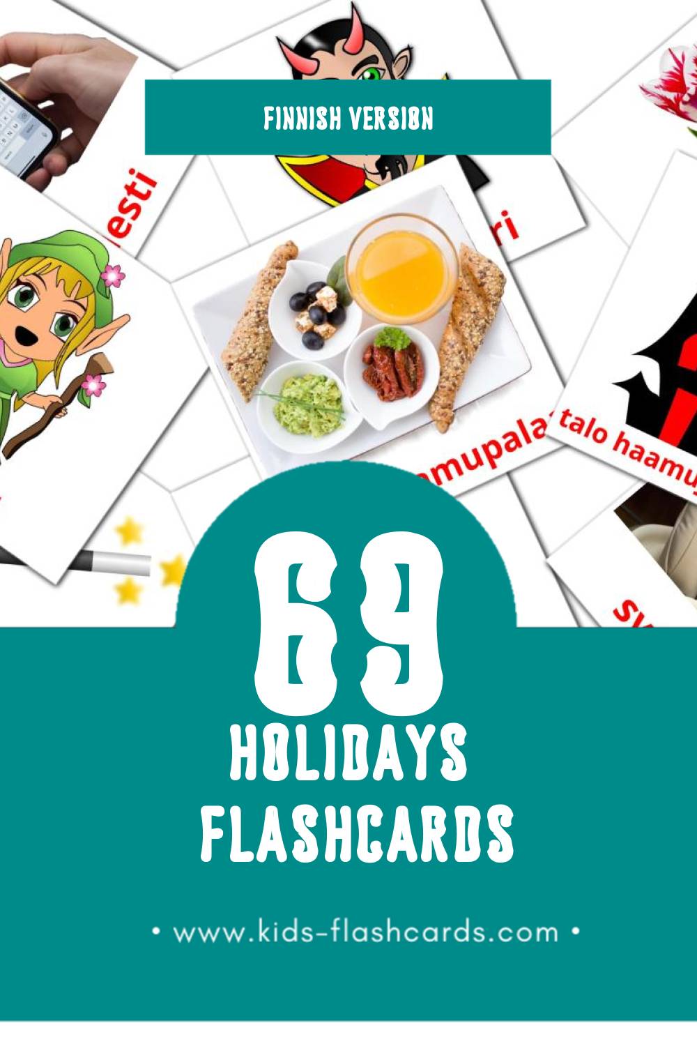 Visual Lomat Flashcards for Toddlers (69 cards in Finnish)