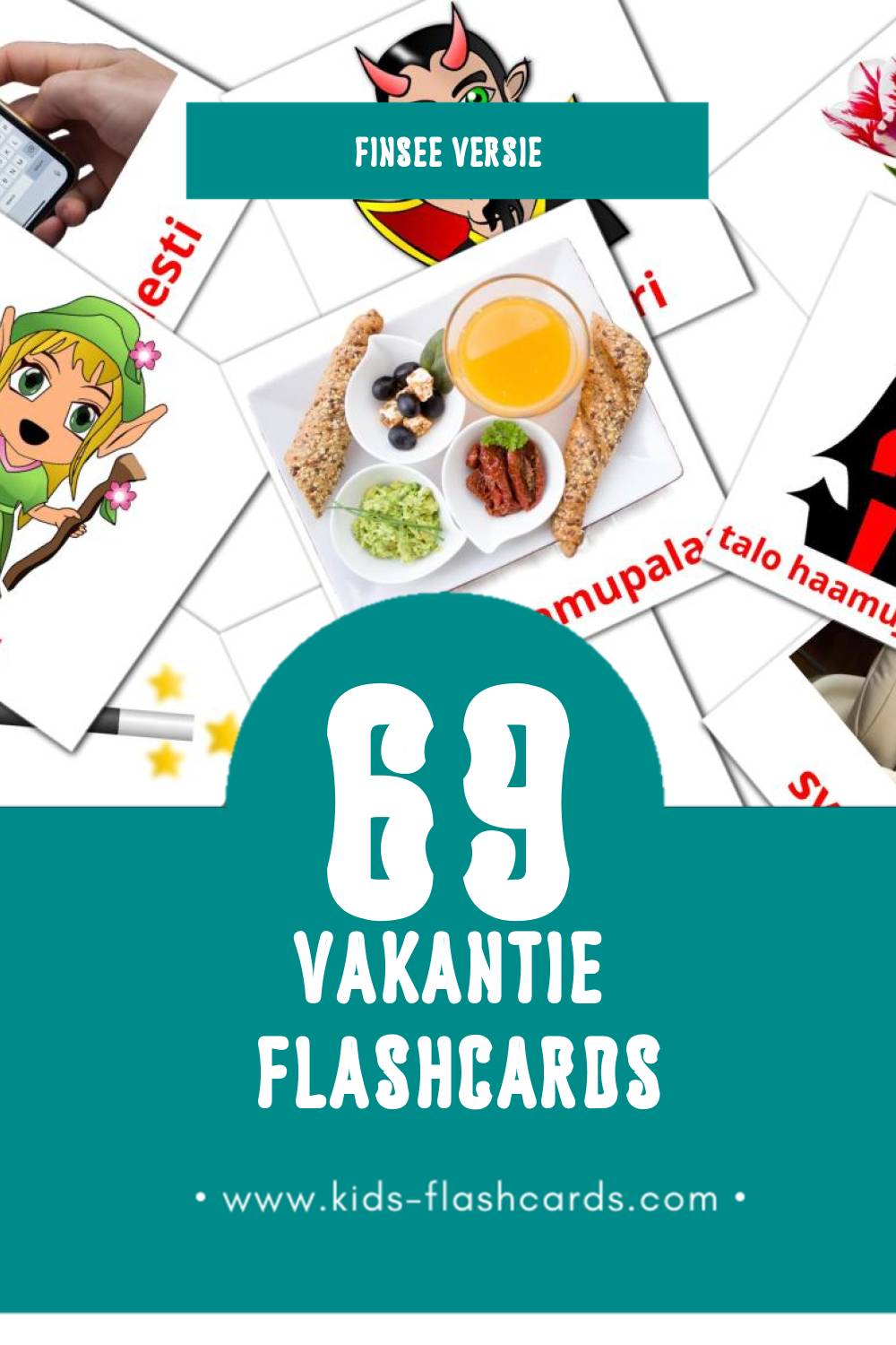 Visuele Lomat Flashcards voor Kleuters (69 kaarten in het Finse)
