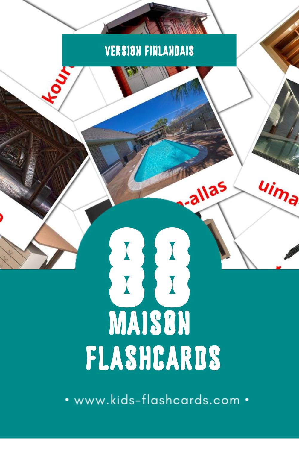 Flashcards Visual Talo pour les tout-petits (74 cartes en Finlandais)