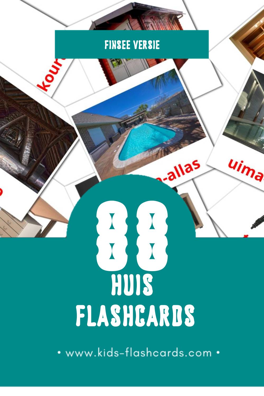 Visuele Talo Flashcards voor Kleuters (88 kaarten in het Finse)