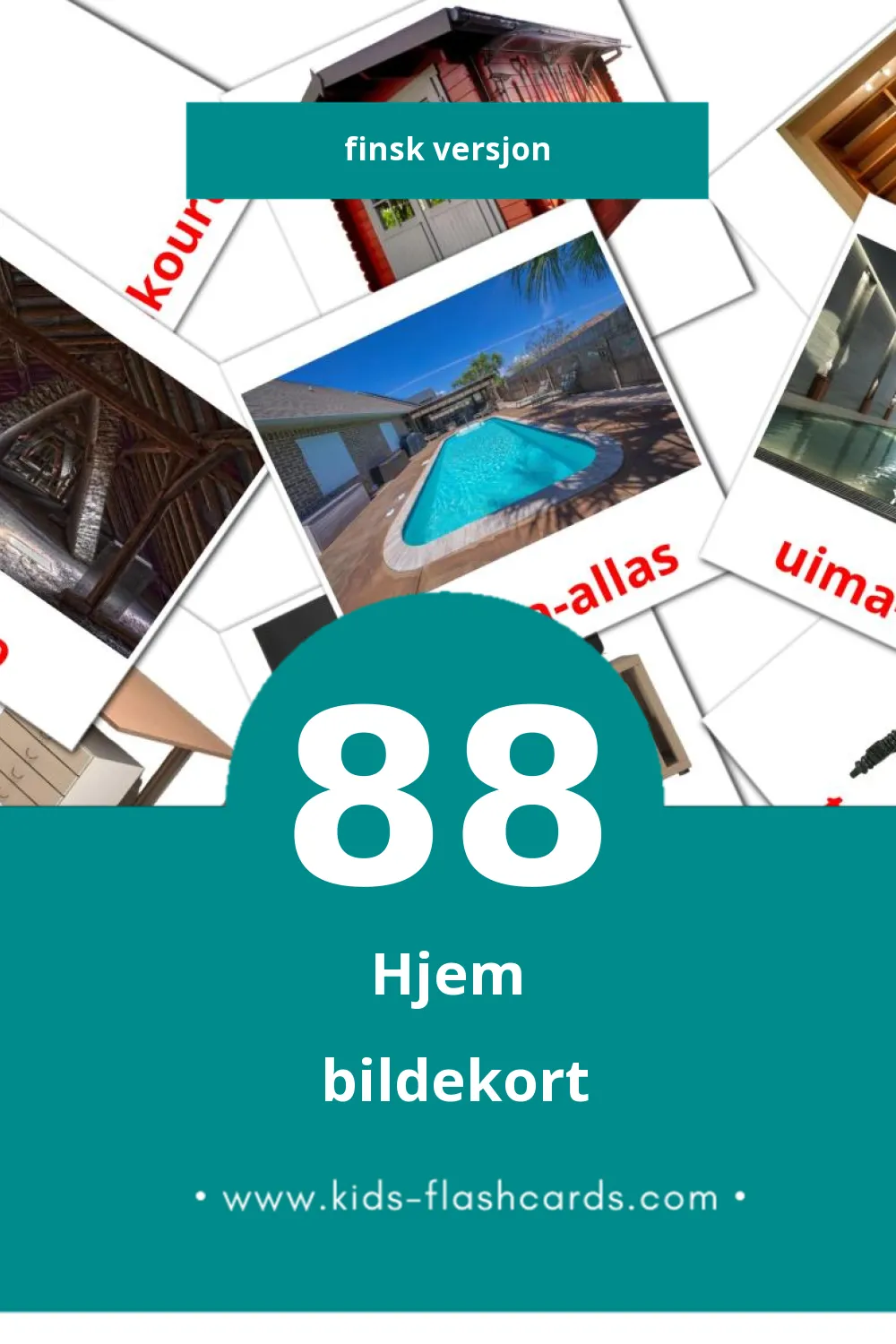 Visuelle Talo bildekort for småbarn (88 kort på Finsk)