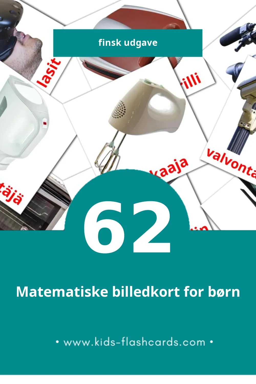 Visuelle billedkort for børn om Kodinkoneet til småbørn (62 kort på Finsk)
