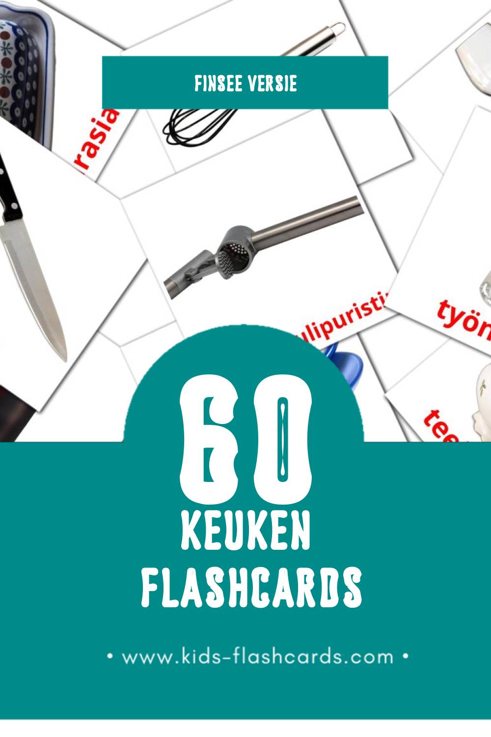 Visuele Keittiö Flashcards voor Kleuters (60 kaarten in het Finse)