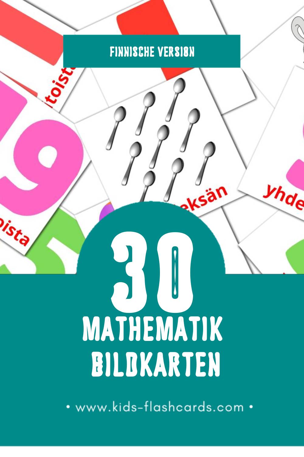 Visual Matematiikka Flashcards für Kleinkinder (30 Karten in Finnisch)