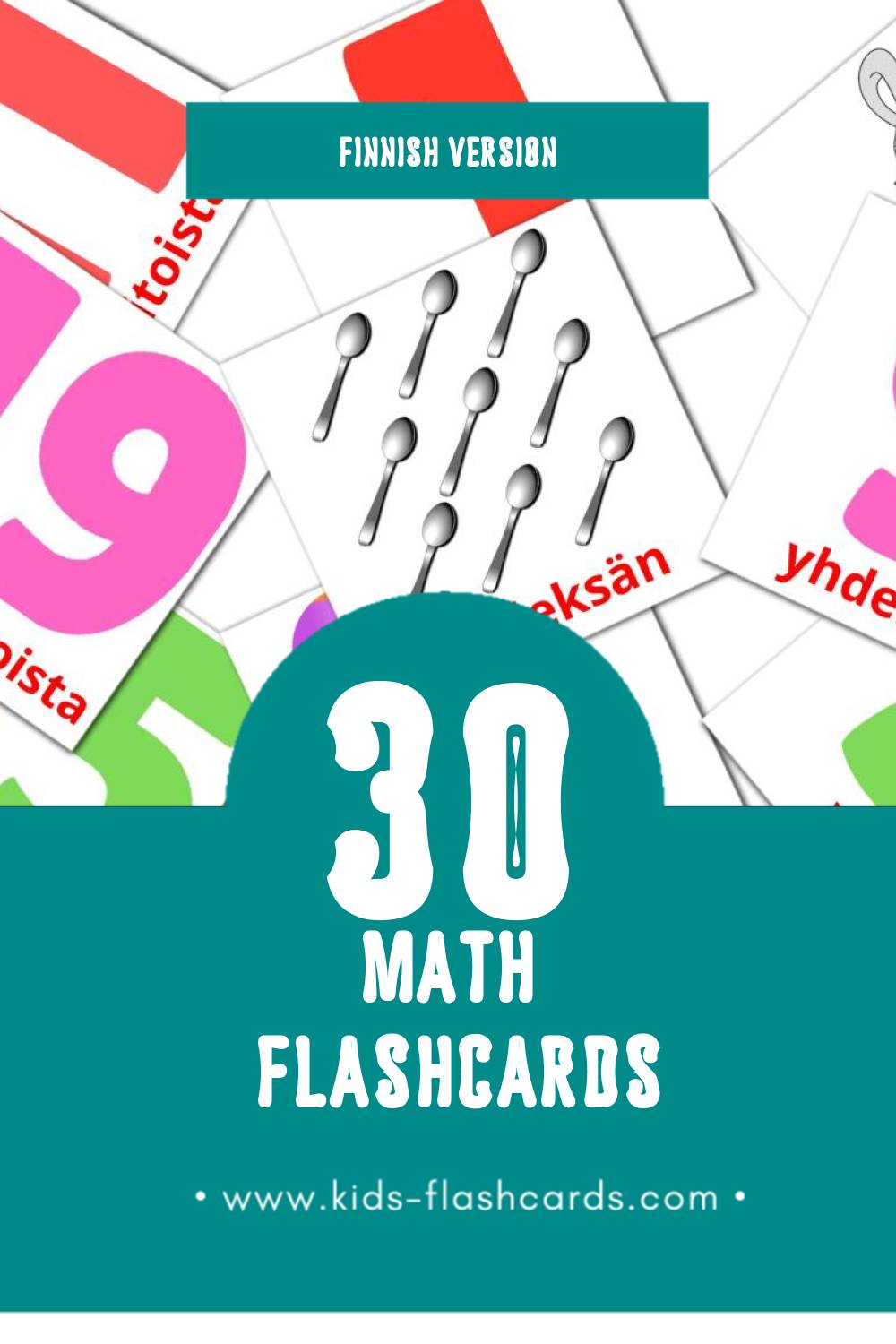 Visual matematiikka Flashcards for Toddlers (30 cards in Finnish)