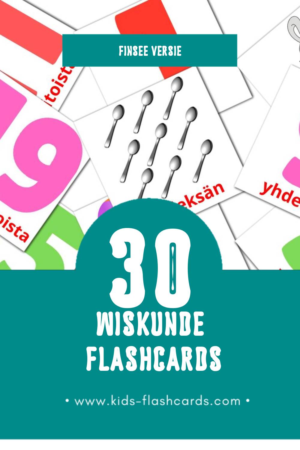 Visuele Matematiikka Flashcards voor Kleuters (30 kaarten in het Finse)