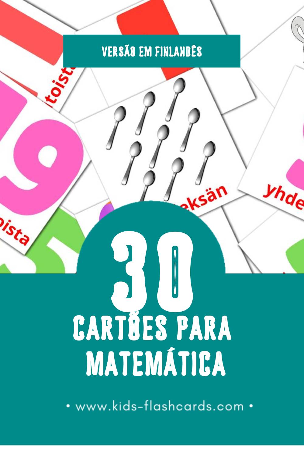 Flashcards de Matematiikka Visuais para Toddlers (30 cartões em Finlandês)
