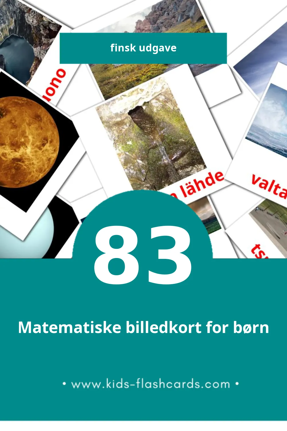 Visuelle billedkort for børn om Luonto til småbørn (83 kort på Finsk)