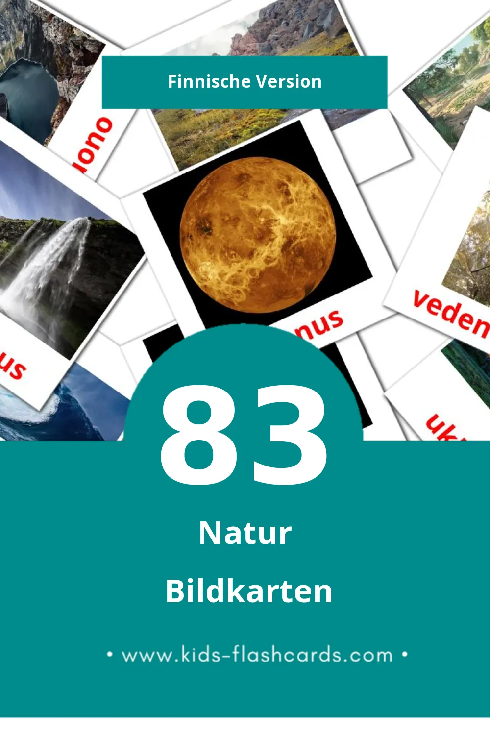 Visual Luonto Flashcards für Kleinkinder (83 Karten in Finnisch)