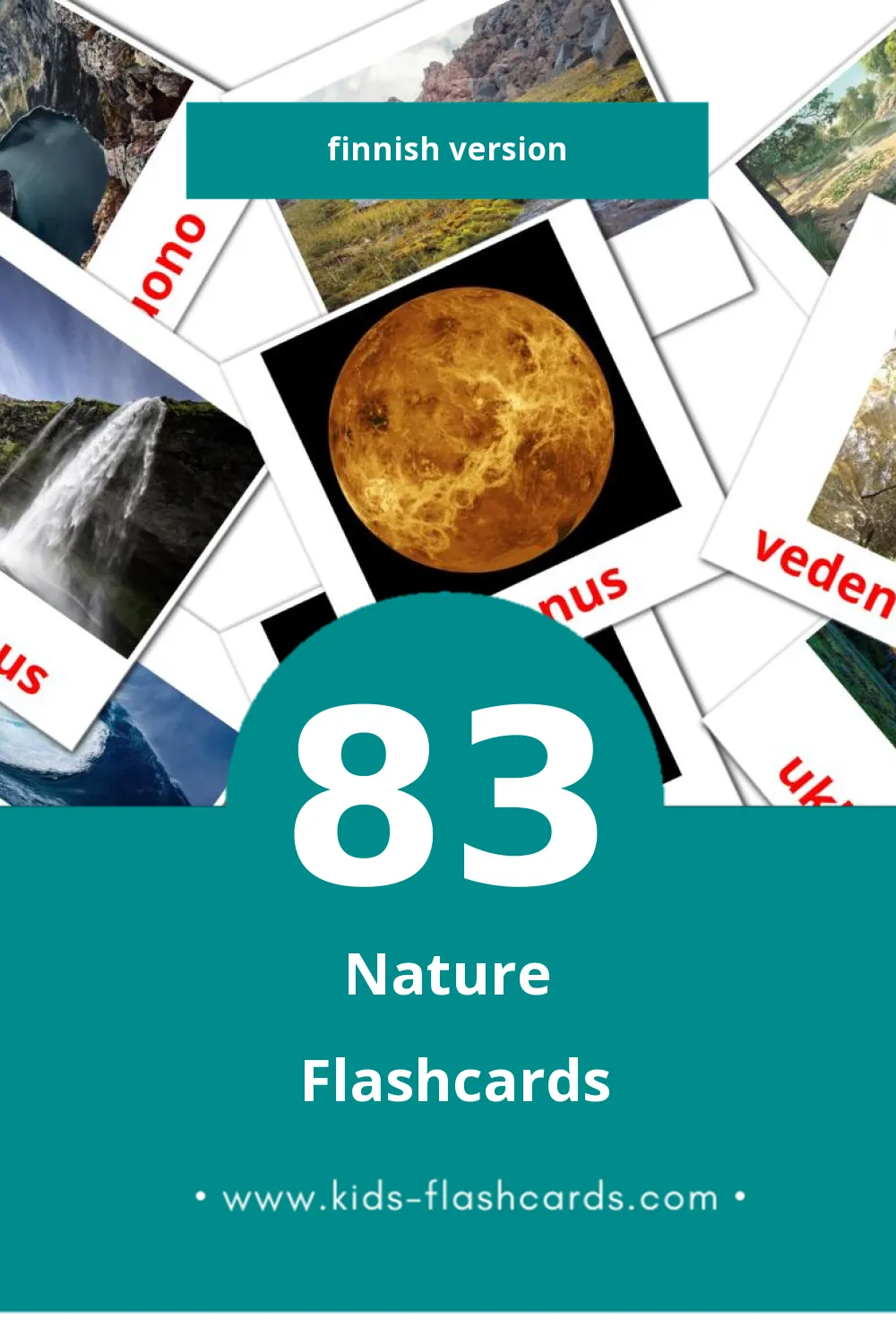 Visual Luonto Flashcards for Toddlers (83 cards in Finnish)