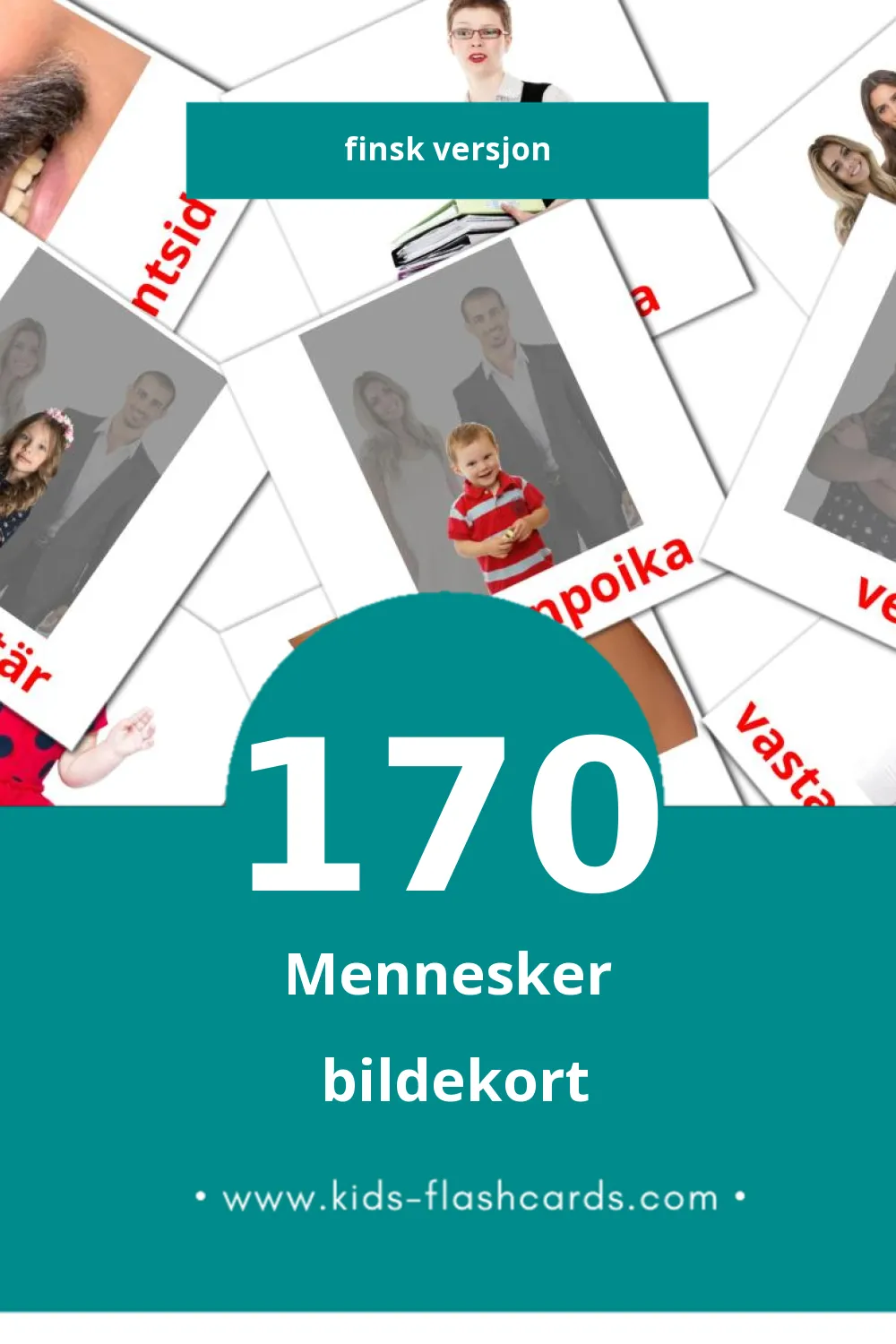 Visuelle Ihmiset  bildekort for småbarn (170 kort på Finsk)