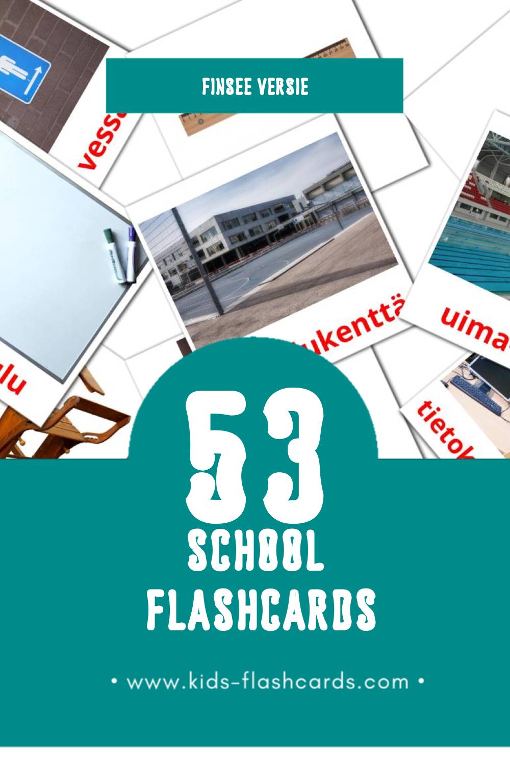 Visuele Koulu Flashcards voor Kleuters (53 kaarten in het Finse)