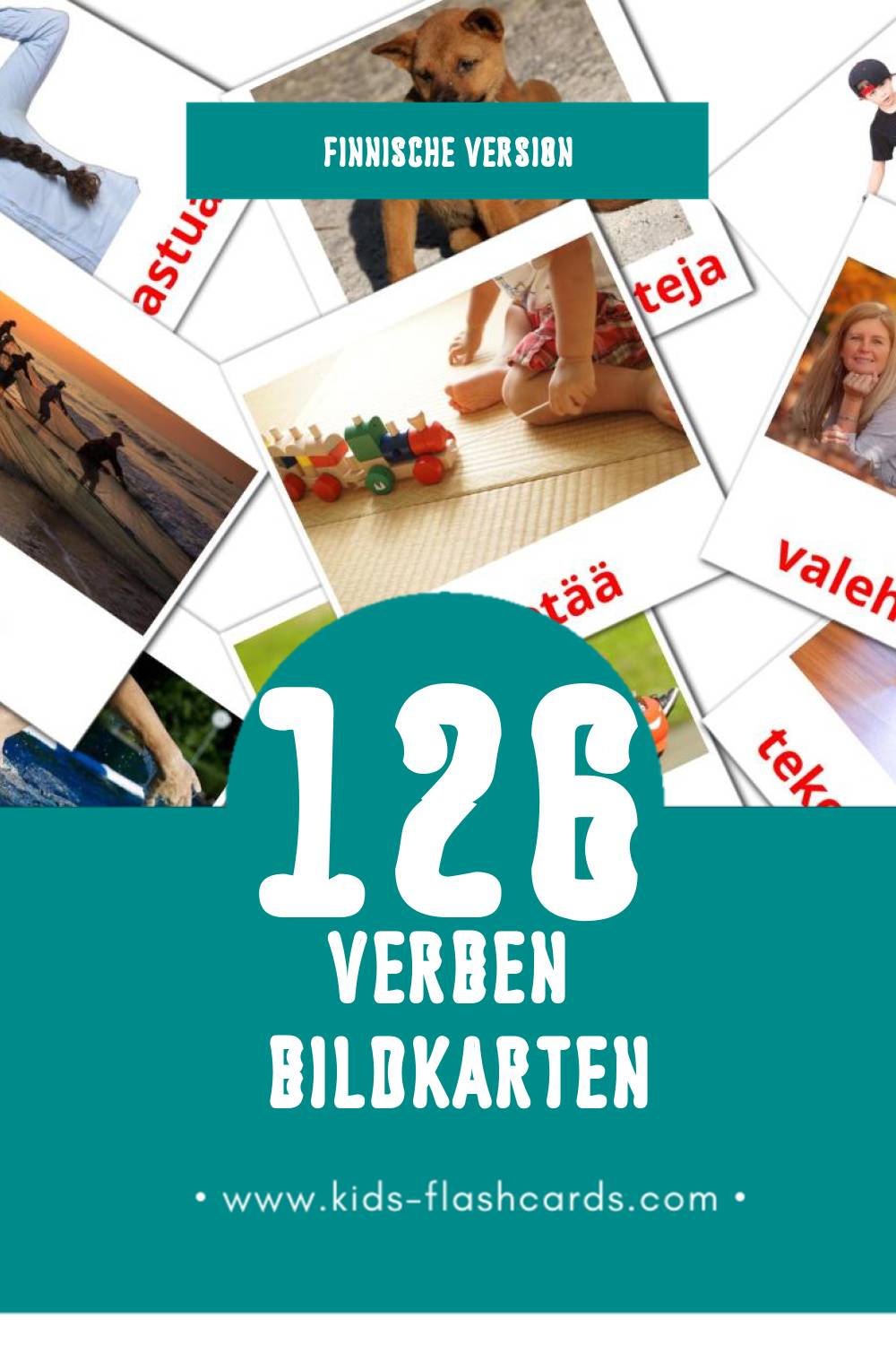 Visual Verbit Flashcards für Kleinkinder (126 Karten in Finnisch)