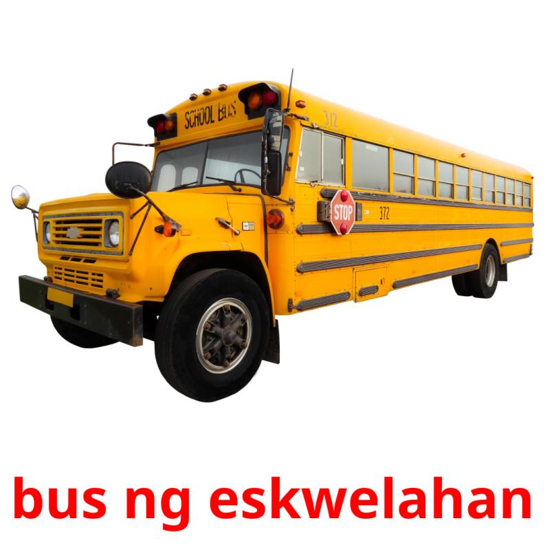 bus ng eskwelahan flashcards illustrate