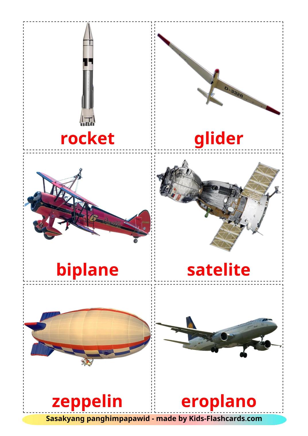 Transporte aéreo - 14 fichas de filipino para imprimir gratis 