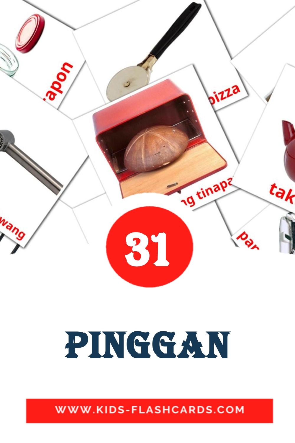 31 Cartões com Imagens de Pinggan para Jardim de Infância em filipino
