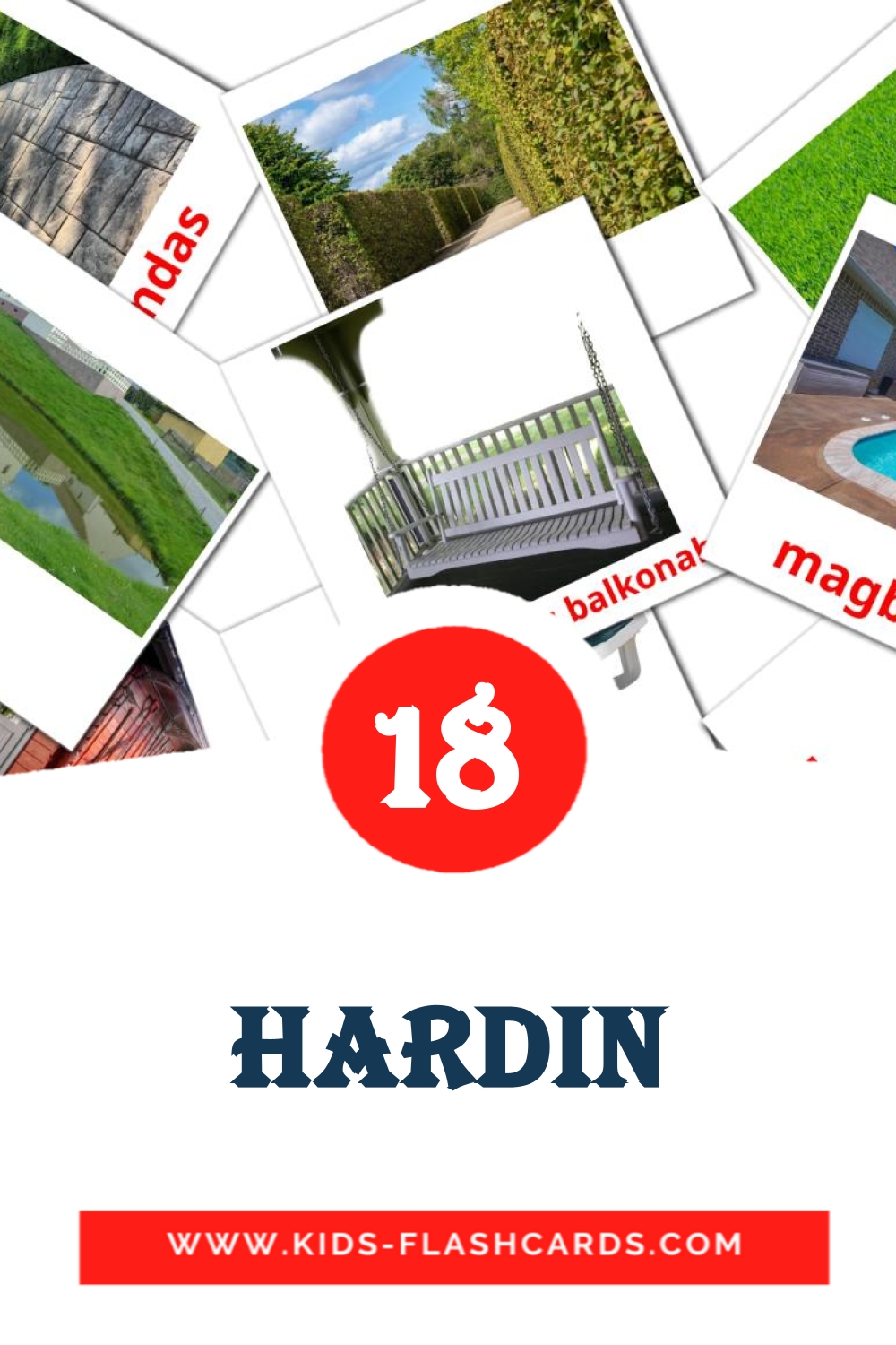 18 carte illustrate di Hardin per la scuola materna in filippino