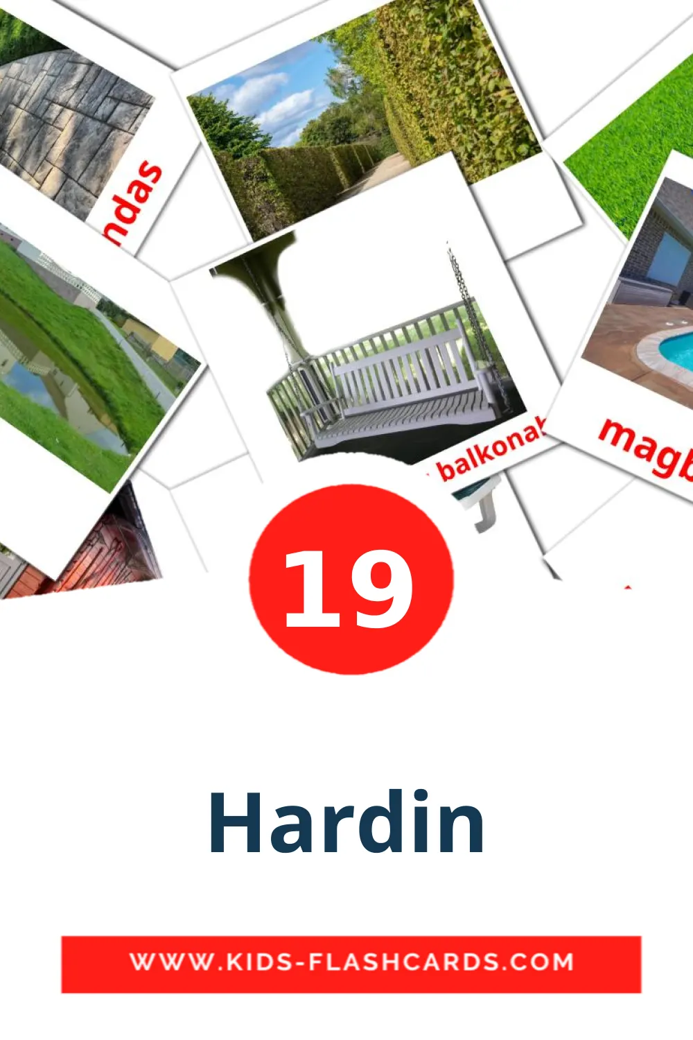 19 Cartões com Imagens de Hardin para Jardim de Infância em filipino