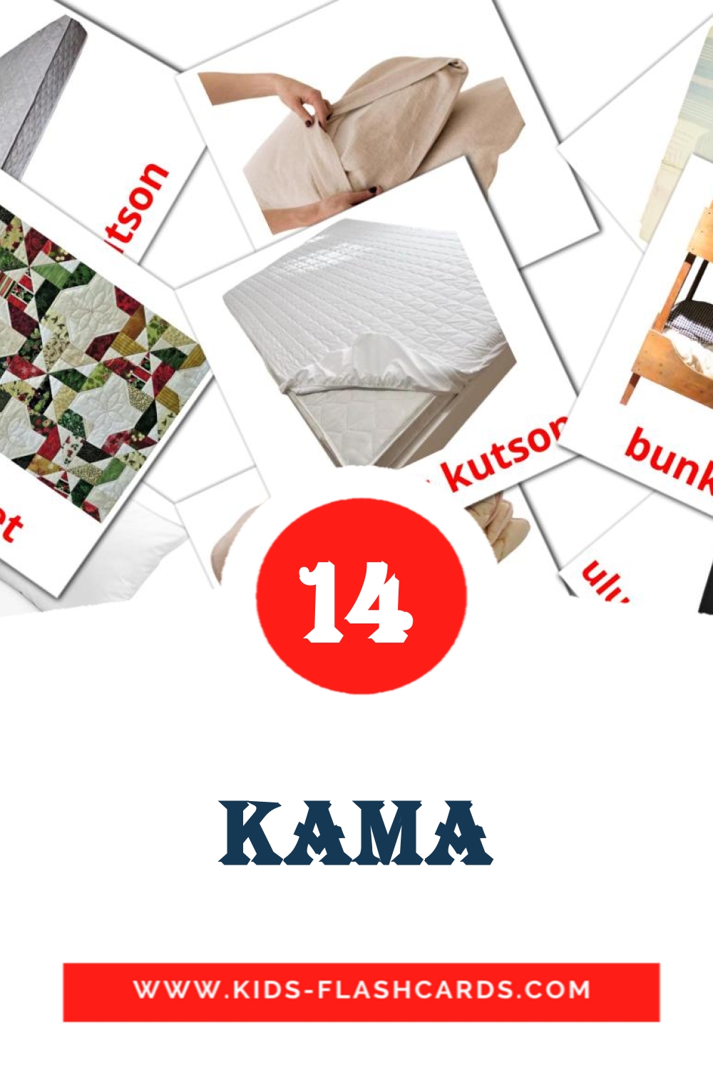 14 cartes illustrées de Kama pour la maternelle en philippin