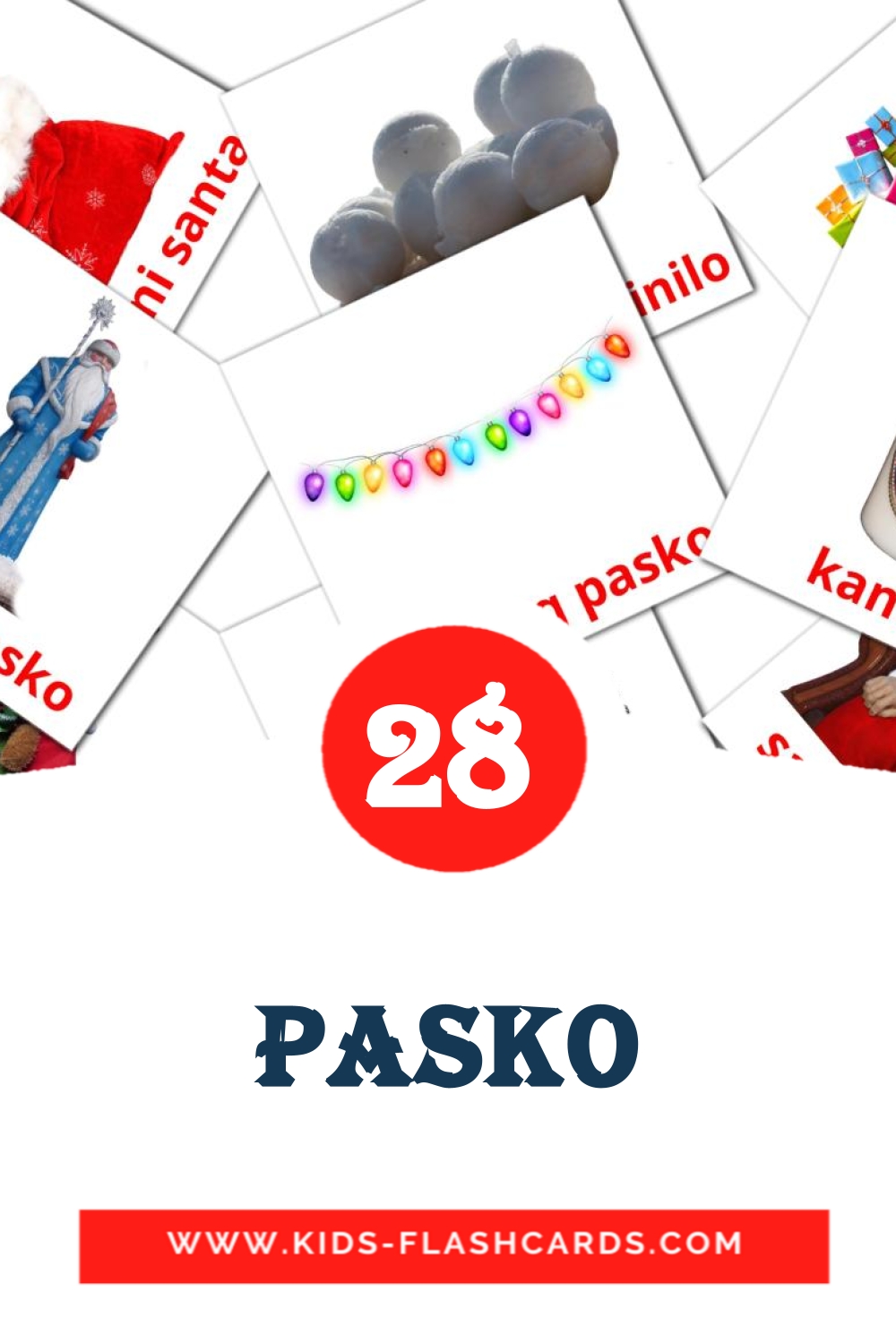 28 carte illustrate di Pasko per la scuola materna in filippino