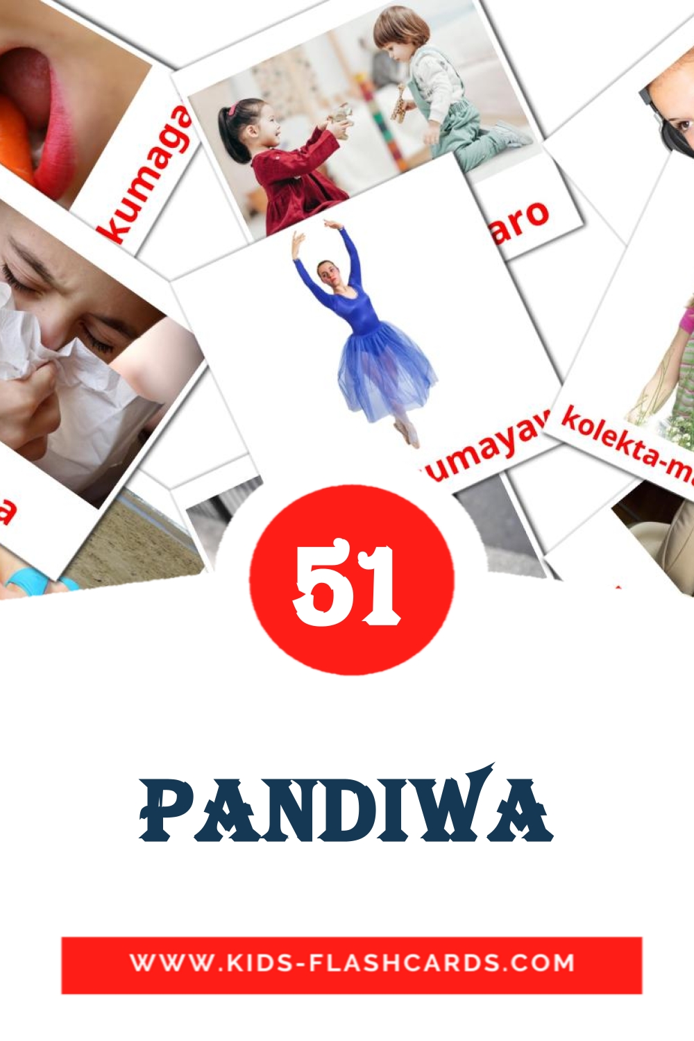 51 cartes illustrées de Pandiwa pour la maternelle en philippin