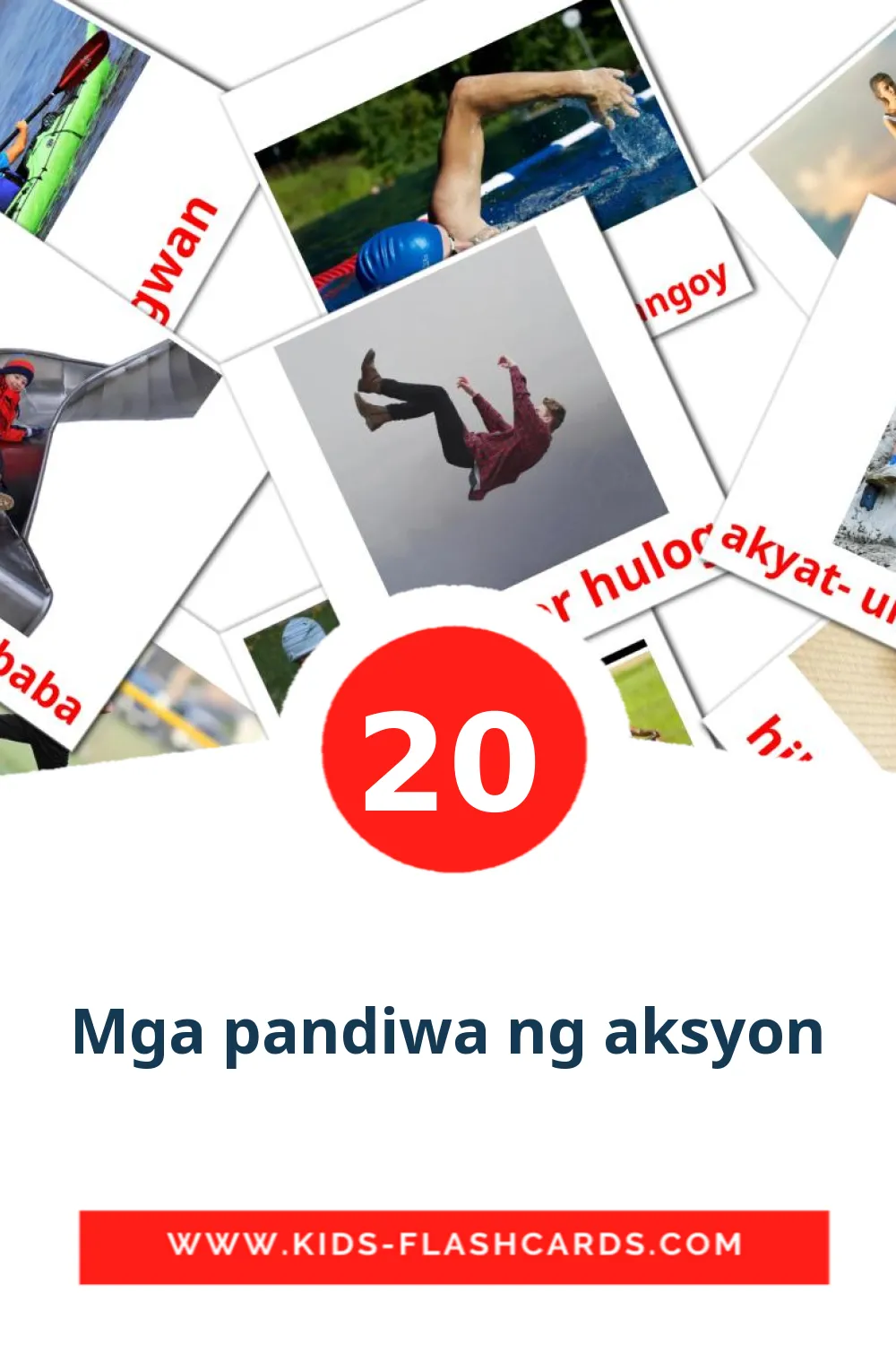 20 Mga pandiwa ng aksyon Bildkarten für den Kindergarten auf Filipino