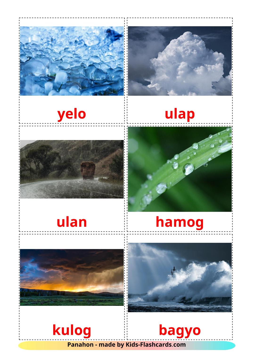 Wetter - 31 kostenlose, druckbare Filipino Flashcards 