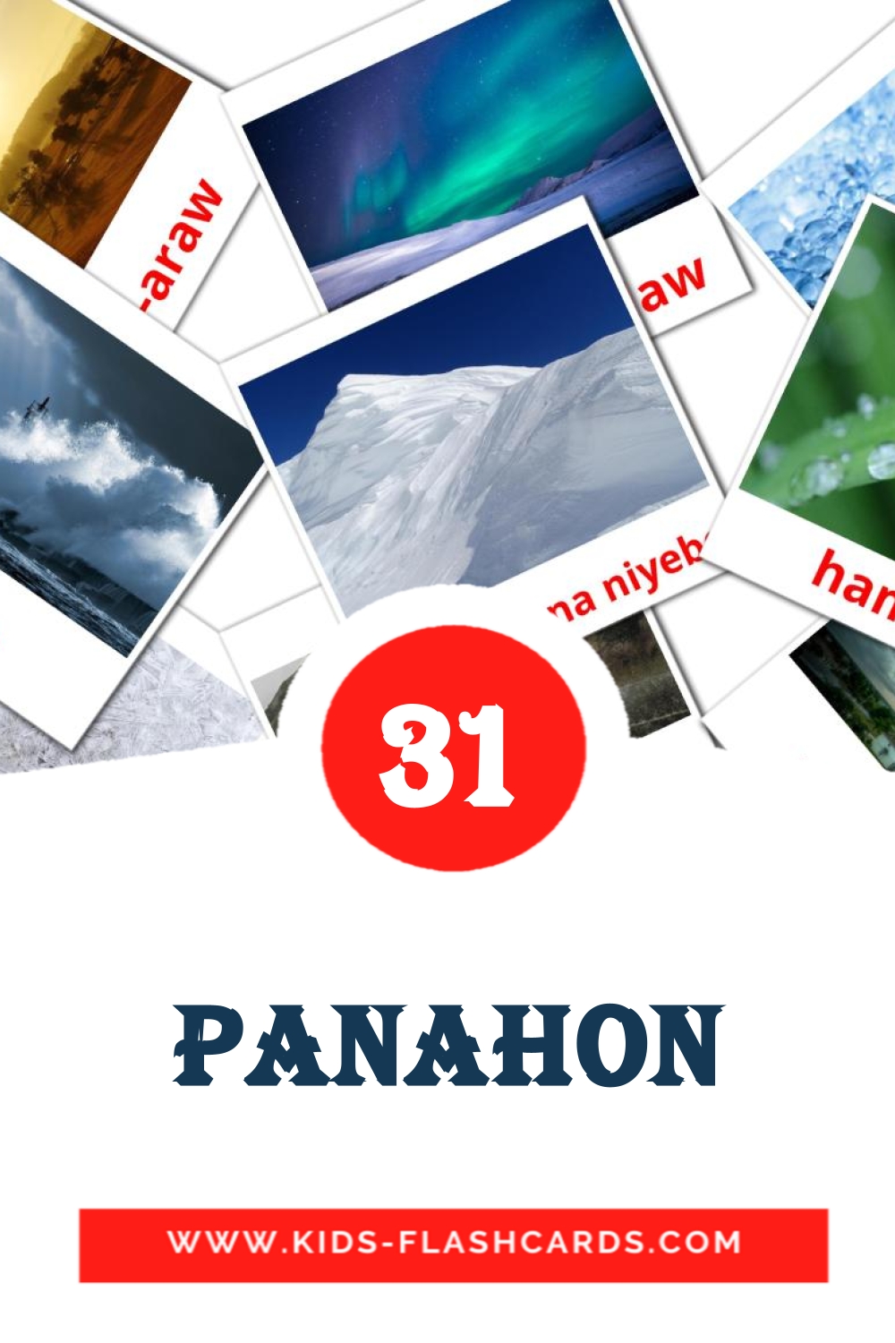 31 carte illustrate di Panahon per la scuola materna in filippino