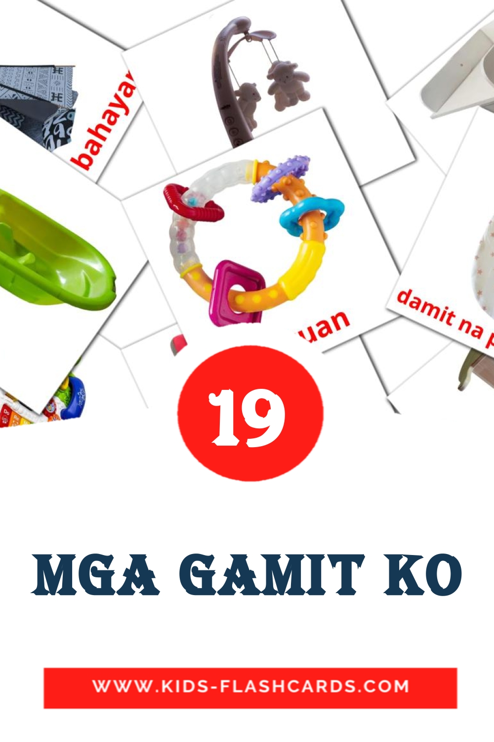 19 carte illustrate di Mga gamit ko per la scuola materna in filippino
