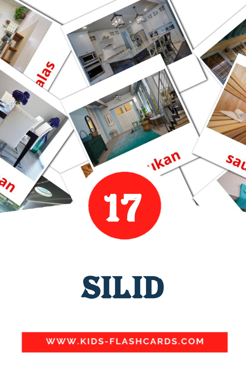 17 tarjetas didacticas de Silid para el jardín de infancia en filipino