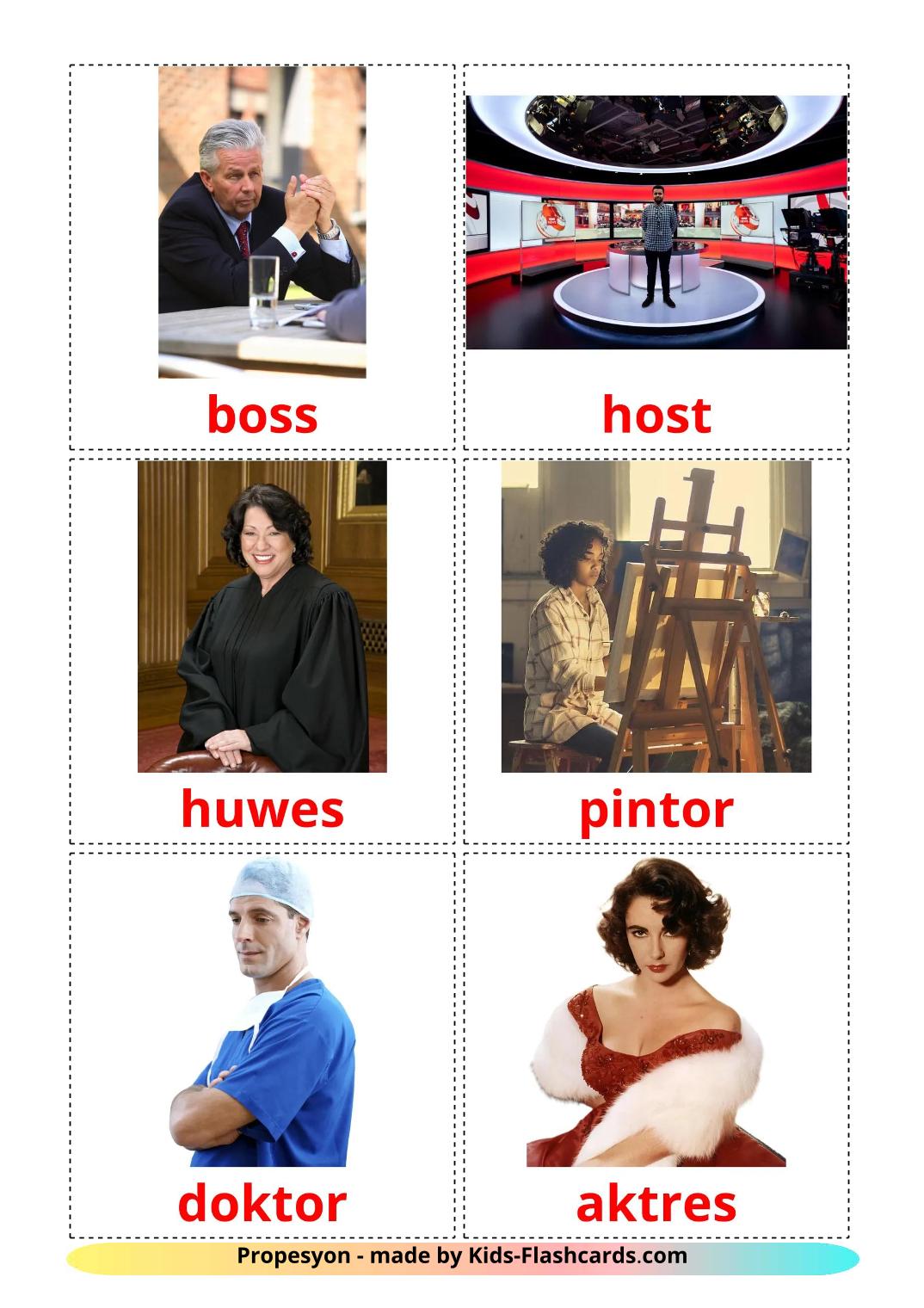 Professions - 32 Free Printable filipino Flashcards 