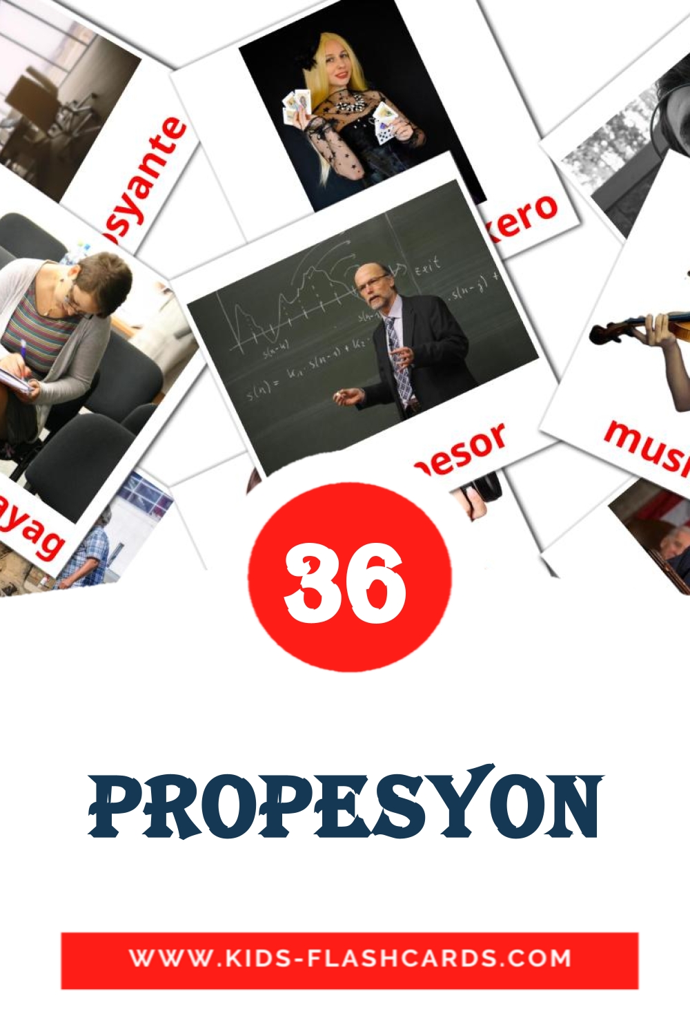 36 tarjetas didacticas de Propesyon para el jardín de infancia en filipino