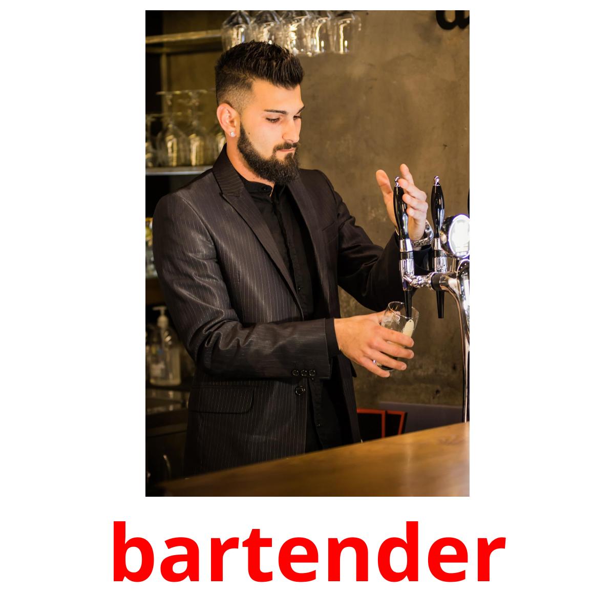 bartender cartões com imagens