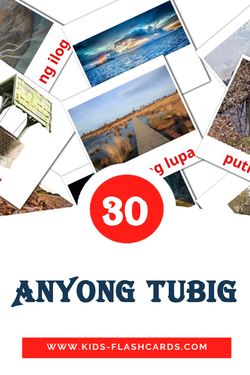 30 Anyong tubig Picture Cards for Kindergarden in filipino